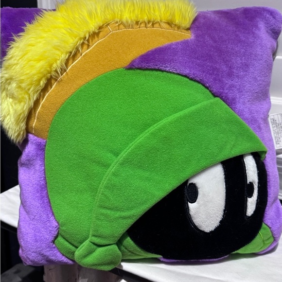 🧸 Rare Vintage 2001 Looney Tunes Marvin the Martian 13” x 13” Pillow - Picture 15 of 16